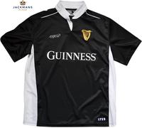Guinness Black/White Performance Short Sleeve Rugby Shirt XL, Black
