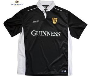 Guinness Black/White Performance Short Sleeve Rugby Shirt XL, Black