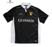 Guinness Black/White Performance Short Sleeve Rugby Shirt (XLarge) XL, Black
