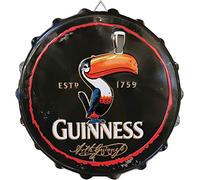 Guinness Bottle Cap Metal Sign - Toucan Design (28cm x 28cm)