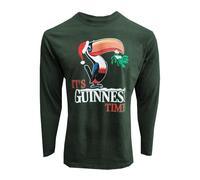 Guinness Christmas Long Sleeve Bottle Green Toucan T-Shirt (UK, Alpha, XL, Regular, Regular, Bottle Green)