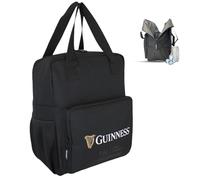 Guinness Cooler Bag 16L - Insulated Thermal Lunch Tote for Picnic, BBQ, Camping & Travel | Soft-Sided Ice Bag with Padded Handles | Black Travel Cooler for Men & Adults | Official Guinness Branding