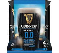 Guinness Draught 0.0 Alcohol Free | 0% vol | 4 x 440ml Cans | Guinness Six Nations | Get Rugby Ready | Iconic Stout | Rich Smooth Head & Sweetness of Malt Balanced with Hops