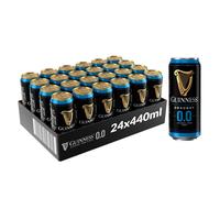 Guinness Draught 0.0 Alcohol Free Stout | 0% vol | 24 x 440ml | Notes of Sweet Malt & Hop Bitterness | Dark Ruby Red Beer | Creamy Head | Hints of Ch