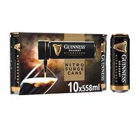 Guinness Draught│Nitrosurge│Stout Beer│4.1% vol│10x558ml│Perfect Pub Pour At Home│Cans │Device Sold Separately