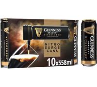 Guinness Draught│Nitrosurge│Stout Beer│4.1% vol│10x558ml│Perfect Pub Pour At Home│Cans │Device Sold Separately