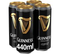 Guinness Draught Stout Beer | 4.1% vol | 4 x 440ml Cans | Iconic Stout | Rich Smooth Head & Sweetne