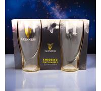 Guinness Embossed Pint Glass Duo