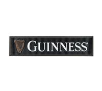 Guinness Gaelic Label Bar Mat - Non Slip Black PVC Rubber Drip Tray (White) | Guinness Official Merchandise No Spillage Bar Mat