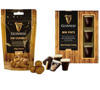 Guinness Gifts - Beer Gifts for Men - Pint Glasses Shaped 82g and Mini Smooth Caramel Chocolate 102g - Fathers Day Hamper Valentines Birthday Christmas (Pint Glass Shaped and Mini Caramels)