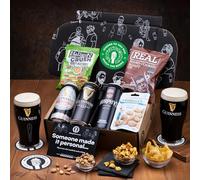 Guinness Gifts For Men, Irish Stout & Snack Hamper For Dad Beer Gift Set - Guinness Pint Glass, Draught, Original & Murphy's Stout Hampers 440ml - Father's Day Beer Gift