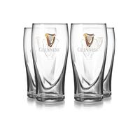 Guinness Gravity Official Beer Pint Glass 4-Pack | Large 20oz Pints Drinking Thick Beer Glasses Beer 20 oz Glasses
