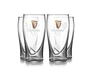 Guinness Gravity Official Beer Pint Glass 4-Pack | Large 20oz Pints Drinking Thick Beer Glasses Beer 20 oz Glasses