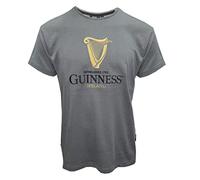 Guinness Grey/Pewter Embroidered Gold Harp Premium T-Shirt (as8, Alpha, s, Regular, Regular)