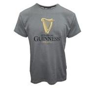 Guinness Grey/Pewter Embroidered Gold Harp Premium T-Shirt (as8, Alpha, xx_l, Regular, Regular)