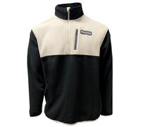 Guinness Half-Zip Fleece Pullover - Black & Cream - Warm & Stylish Outdoor Sweater (Black & White, XLarge)