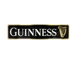 Guinness Harp Landscape Embossed Metal Sign (50cm x 12cm / 20" x 5")