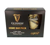 Guinness Home Bar Pack - Gravity Pint Glasses, Bar Towel & Playing cards