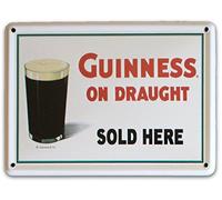 Guinness IRISH ON DRAUGHT Small Metal Tin Pub Sign
