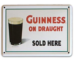 Guinness IRISH ON DRAUGHT Small Metal Tin Pub Sign