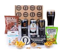 Guinness Irish Stout & Snack Hamper, With Official Guinness Glass, Beer Gift For Men - Draught, Original & Murphy's 440ml Stout Hampers - Gift Set for Men by QWERTY Beer Box