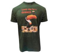 Guinness "Lovely Day for a Guinness" Toucan T-Shirt - Bottle Green Tee (UK, Alpha, L, Regular, Regular, Bottle Green)