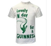 Guinness - 'Lovely Day for A' Pocket T-Shirt Black/Cream - G1366 (UK, Alpha, M, Regular, Regular, Green/Cream)