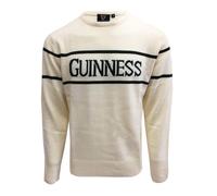 Guinness Official Men's Knit Sweater with Green Text, Cream Colour
