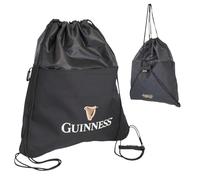 Guinness Official Drawstring Bag - Black Water-Resistant Sports & Gym Sack with Zip Pocket | Lightweight Backpack for Football, Travel & Everyday Use | Licensed Guinness Merchandise 47x41cm