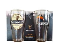 Guinness Official Extra Stout & Flying Toucan Pint Glass - 2 Pack in Sleeve