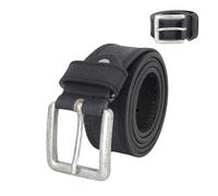 Guinness Official Full Grain Leather Belt for Men - Heavy-Duty Black Leather with Double Stitching & Metal Buckle - Genuine Branded Gift - Black - XL