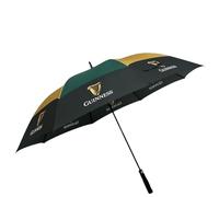Guinness Official Golf Umbrella - Black & Green Gold Canopy, 30-Inch Auto-Open Stick Umbrella, Windproof & Waterproof with 8 Reinforced Ribs - Premium Gift for Fans