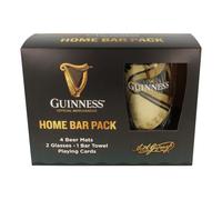 Guinness Official Home Bar Pack | Includes Pint Glasses Beer Mats Ba