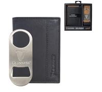 Guinness Official Leather Wallet Gift Set for Men - RFID Blocking Bifold Wallet, Leather Card Holder & Keyring Bottle Opener - Genuine Leather - Premium Boxed Gift Set