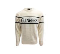 Guinness Official Men's Knit Sweater with Green Text, Cream Colour