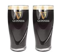 Guinness Official Merchandise Embossed Pint Beer Glass (Set of 2)