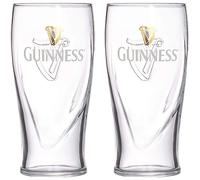 Guinness Official Merchandise Embossed Pint Beer Glass (Set of 2)