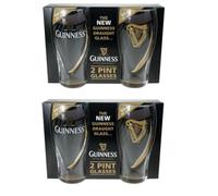Guinness Official Merchandise, Gravity Glass Design, 4 Pack Pint Glasses