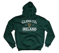 Guinness Official Merchandise Guinness Pullover Hoodie With Guinness Logo & Ireland Print, Green Green, S