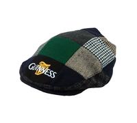 Guinness Official Merchandise Harp Embroidered Flat Cap Men's Hat Black/Grey/Cream Medium
