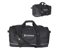 Guinness Official Sports Holdall - Black Duffel Bag with Shoulder Strap, 59x31x29cm, Gym, Travel & Weekend Bag, Spacious Main Compartment, Side Pockets, Branded Zippers