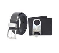 Guinness Official Wallet, Round Bottle Opener & Belt Bundle - RFID Secure Black Leather Wallet with 6 Card Slots + Adjustable Full Grain Leather Belt - Men’s Gift Boxed