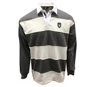 Guinness Pewter/Cream Metal Badge L/S Rugby Shirt (X Large)
