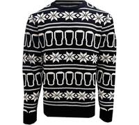 Guinness Pint Jumper Holiday Sweater for Men, Black and White, S