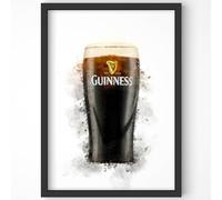 Guinness Pint Watercolour Wall Art Print - Timeless Stout Elegance for Home and Bar Decor (8x10)