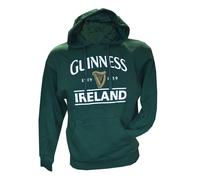 Guinness Official Merchandise Guinness Pullover Hoodie With Guinness Logo & Ireland Print, Green Green, S