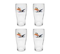 Guinness Set of 4 Pint Glasses Ideal for Home, Bar and Kitchen (Flying Toucan)