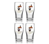 Guinness Set of 4 Pint Glasses Ideal for Home, Bar and Kitchen (Toucan)