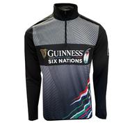 Guinness Six Nations Rugby 1/4 Zip Performance Top (S) Black