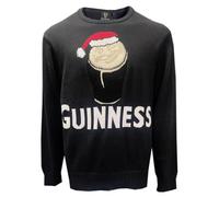 Guinness Smiling Pint Black Christmas Jumper (UK, Alpha, XXL, Regular, Regular)